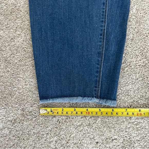 Susan Graver straight ankle jean with frayed hem - Picture 7 of 11